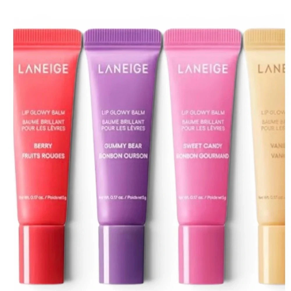LANEIGE Mini Lip Glow Balm Set 4 Pieces Berry Gummy Bear Sweet Candy Vanilla NEW